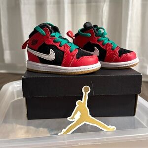 Jordan 6 Retro (TD) Size 4c New In Box White/University Red-black